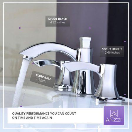 Anzzi Sonata 8" Widespread Mid-Arc Bathroom Faucet, Polished Chrome L-AZ015